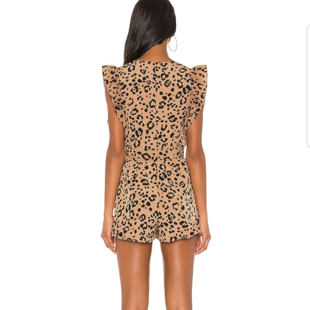 Lovers And Friends Jill Romper In Tan Leather - Picture 3 of 14